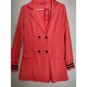 NWT Mundefeis Hot Pink‎ double breasted Blazer  Womens Medium Barbie